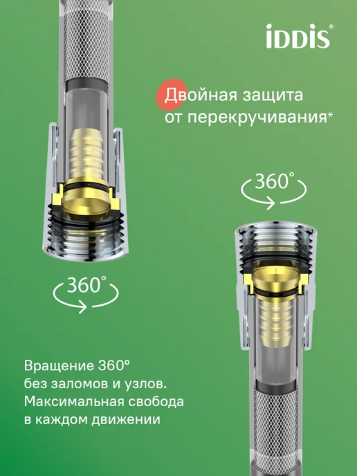 IDDIS Шланг для душа и ванной 1.5 м ПВХ усиленный, 1,5 м, фото 4
