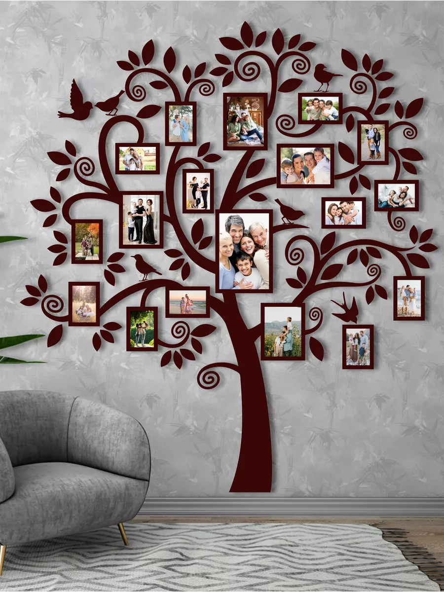 Родословное дерево семьи на стене своими руками | Family tree painting, Family tree wall, Tree wall