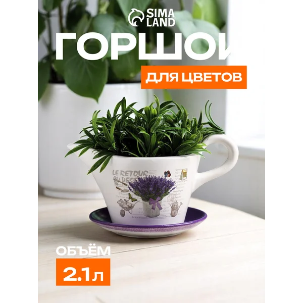 Горшок для цветов в форме кувшина «Моника: лаванда»