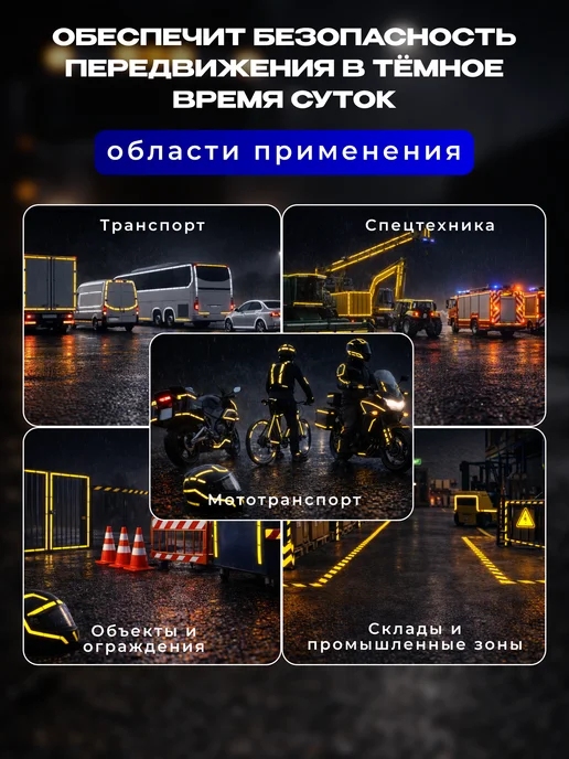 TORSO Светоотражающая лента самоклеящаяся желтая 5см х 3м, желтый, фото 2