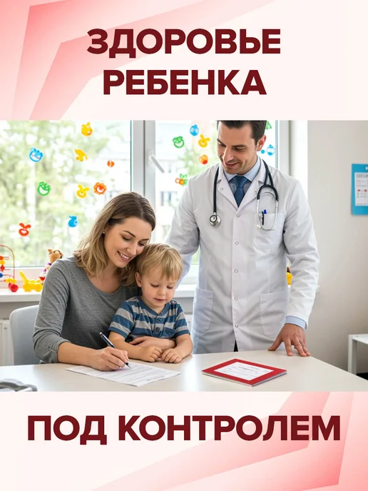 OfficeSpace Медицинская карта ребенка в садик А5 (форма 112) 196 листов, красный, фото 5