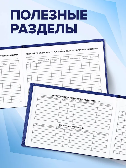 OfficeSpace Медицинская карта ребенка в садик А5 (форма 112) 196 листов, синий, фото 3