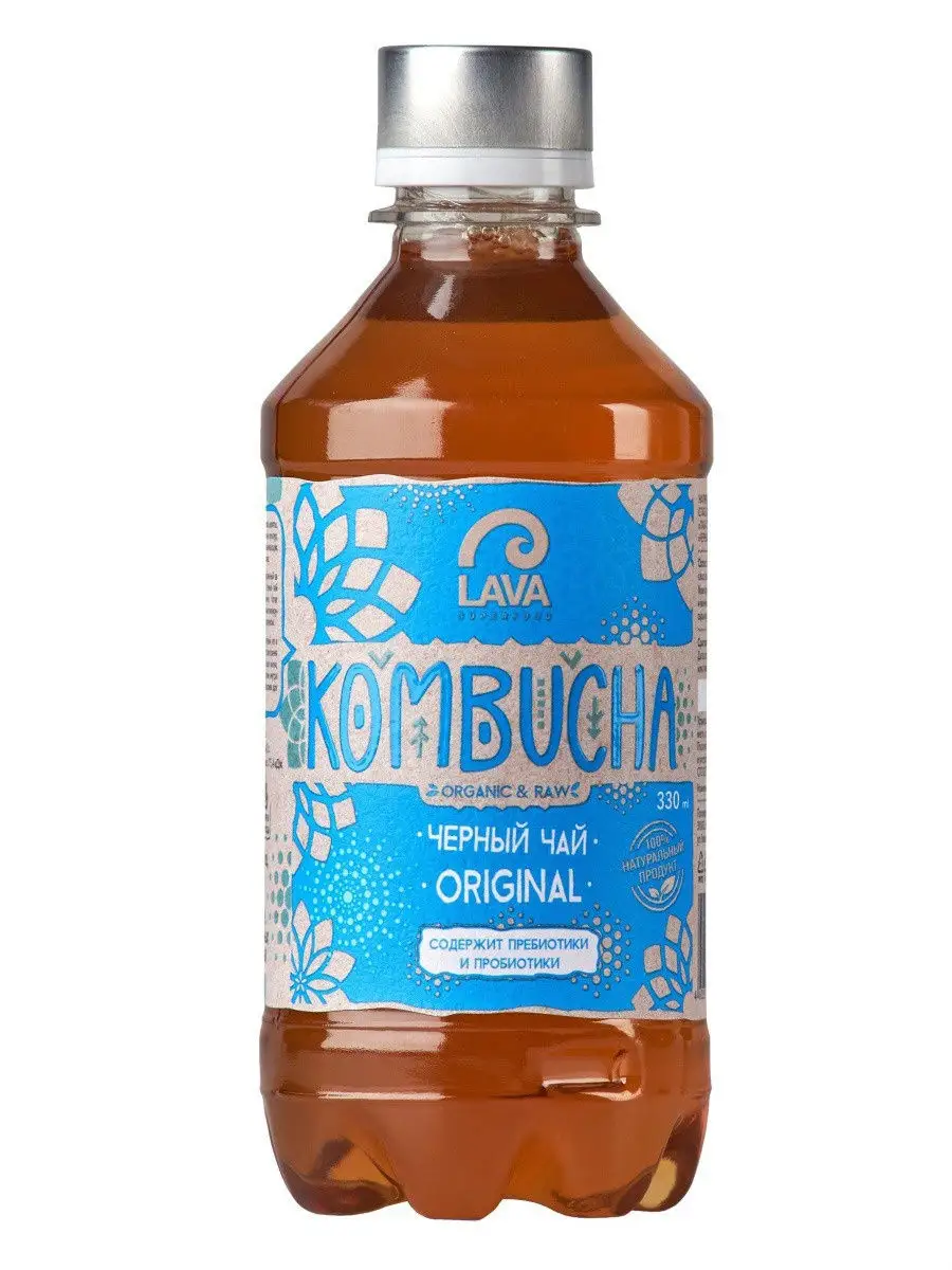 КОМБУЧА LAVA SUPERFOOD чёрный чай original, 0,33 л. Kombucha Чайный гриб  LAVA SUPERFOOD 12807533 купить в интернет-магазине Wildberries