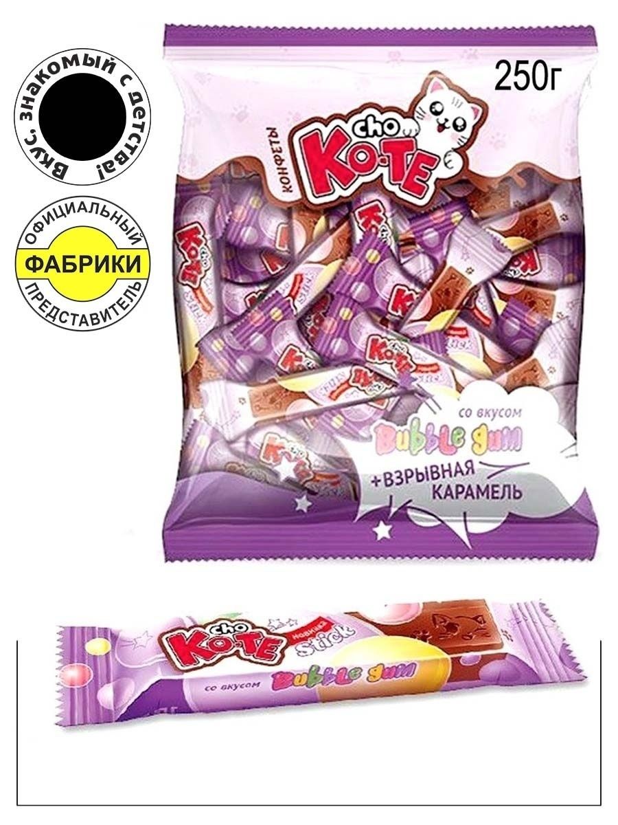 Конфеты STICK CHO KO-TE BUBBLE GUM взрывная карамель 250г ESSEN 12846436  купить за 325 ₽ в интернет-магазине Wildberries