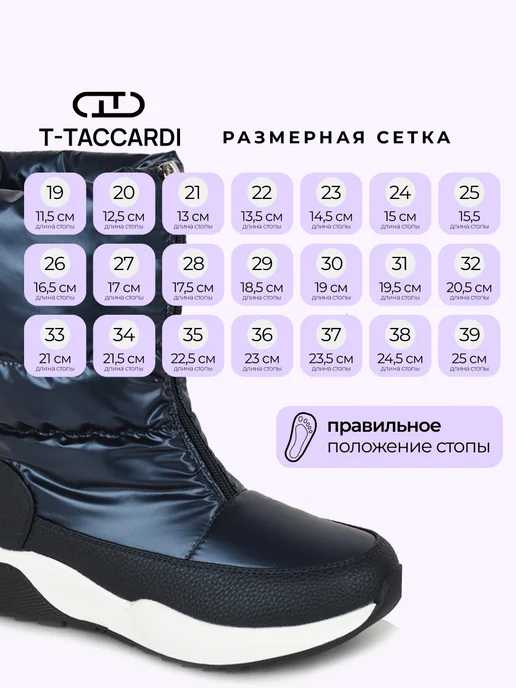 T.TACCARDI Дутики зимние с мехом на платформе детские, синий, фото 8