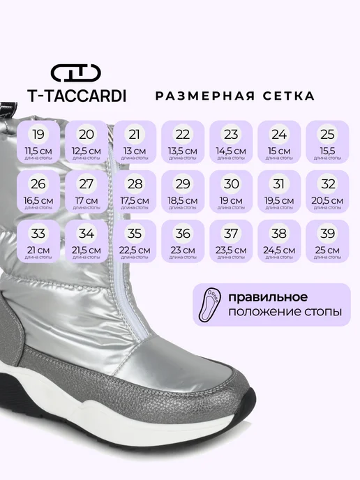 T.TACCARDI Дутики зимние с мехом на платформе детские, серый, фото 8