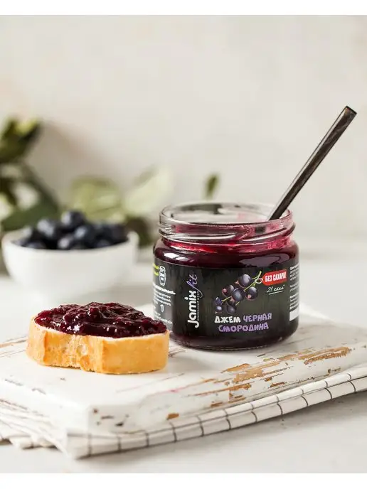 Jamix Fit Низкокалорийный джем без сахара Черная смородина, 300 г, 300 г, фото 7
