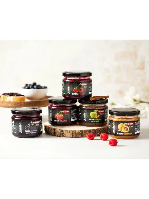 Jamix Fit Низкокалорийный джем без сахара Малина, 300 г, 300 г, фото 8