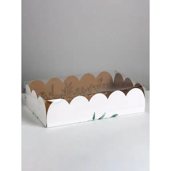 Коробка подарочная с PVC-крышкой 'Крафт', 20х30х8 см