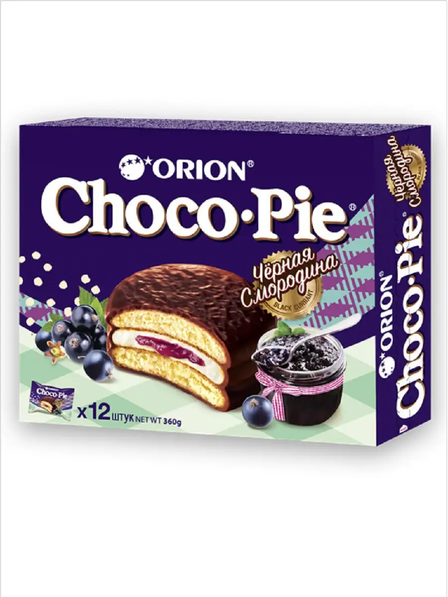 Пирожное Choco Pie BLACK CURRANT 360 гр ОРИОН Group 12894601 купить за 177  ₽ в интернет-магазине Wildberries