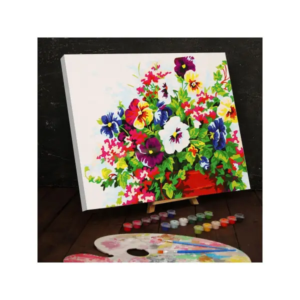 Картина по номерам на холсте 40х50 см, "Цветы в горшке"
