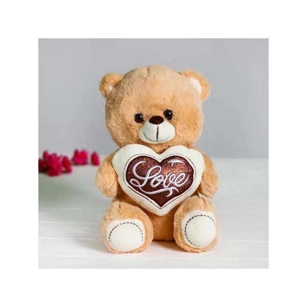 Мягкая игрушка "Медведь с сердцем", цвет бежевый