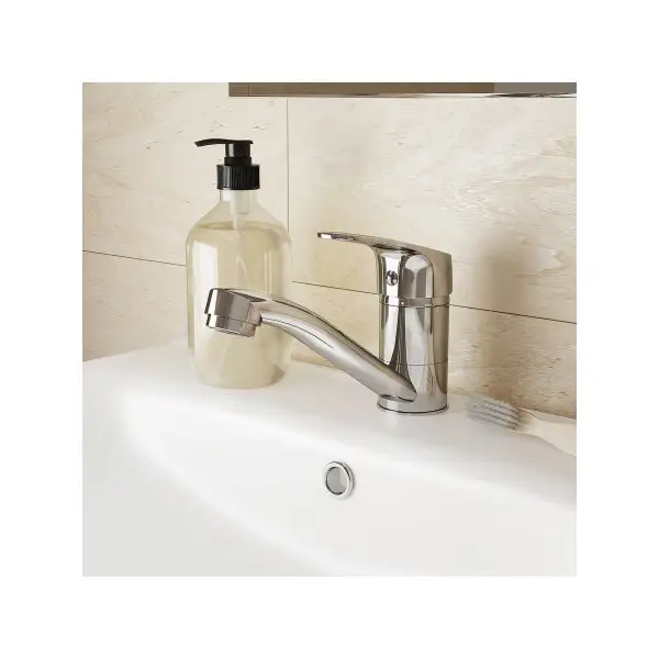 Фото товара на маркетплейсе wildberries Смеситель для раковины с поворотным изливом