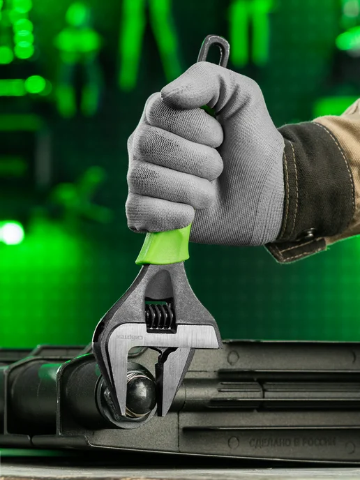 СИБРТЕХ Ключ разводной с тонкими губками 250 мм, сталь Ст40, 15536, черный, фото 2