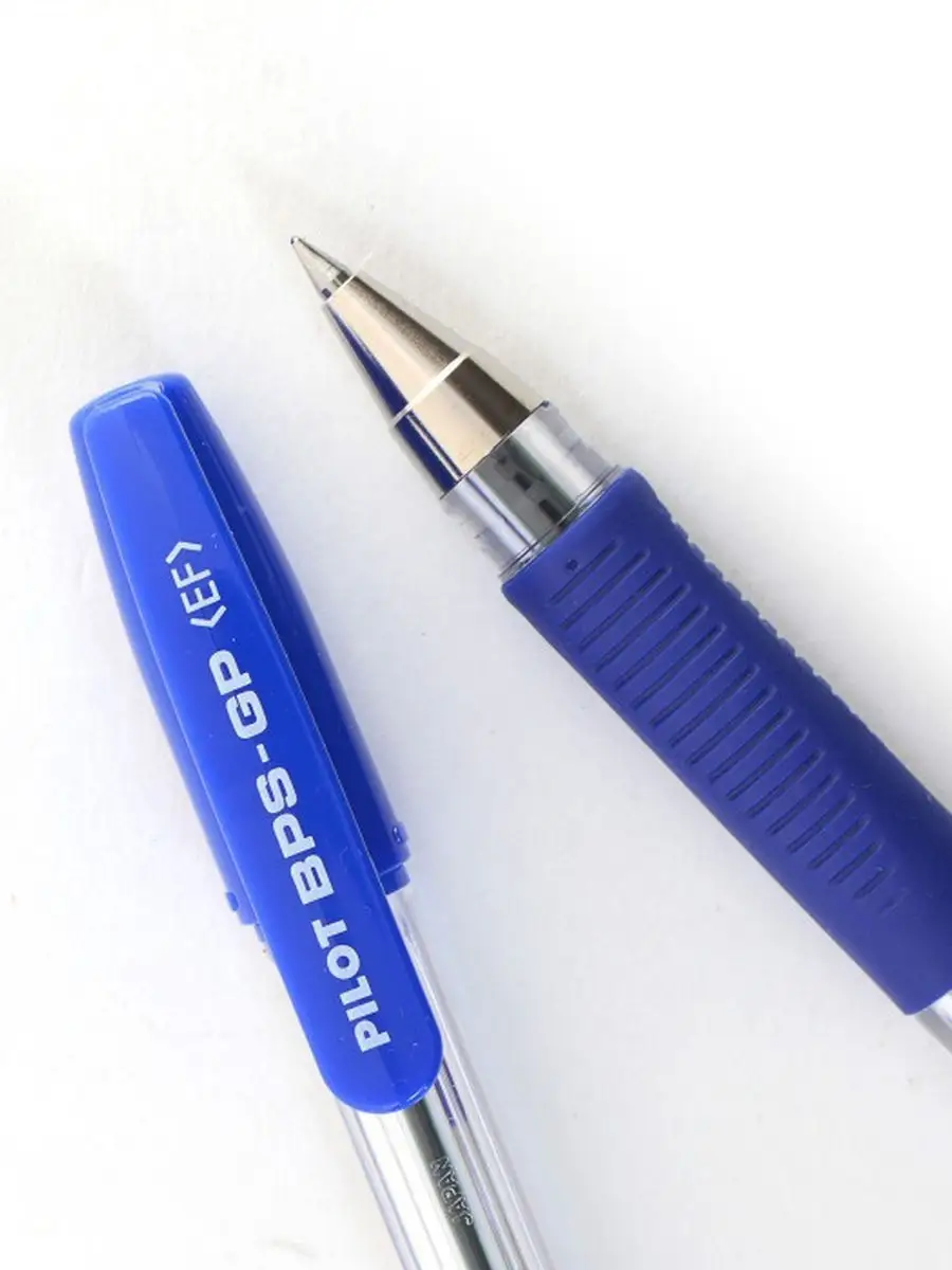 Ручка шариковая Pilot BPGP-10R-F, автоматическая, линия 0,22мм, масляная, синяя, прозрачный корпус