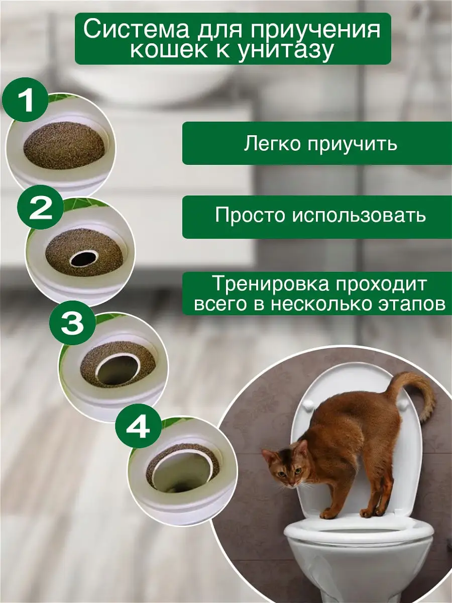 Система приучения кошек к унитазу. Туалет лоток для кошек 2 штуки + кошачья  мята BELURSUS 12936180 купить в интернет-магазине Wildberries