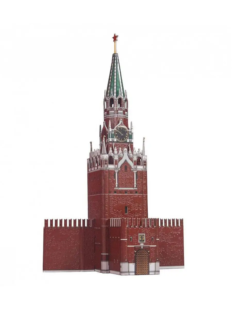 Сборная бумажная модель Спасская Башня Московского Кремля Новогодняя (Умная бумага 487-2)