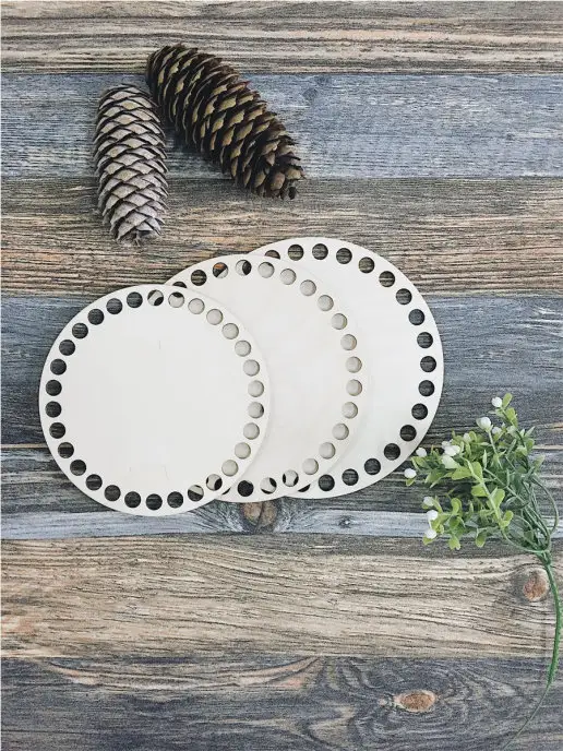 itowndecor Донышки для вязания корзин, круг 13, 14, 15 см, бежевый