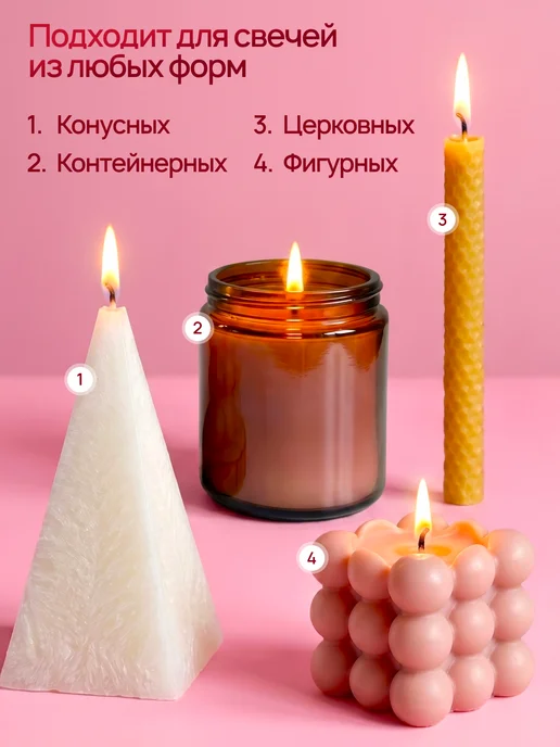 Mulinika Palette Набор фитилей хлопковых вощеных для свечей, вариант, фото 4