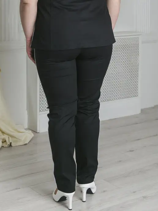 white wears Брюки с лампасами рабочие медицинские, белый, фото 4