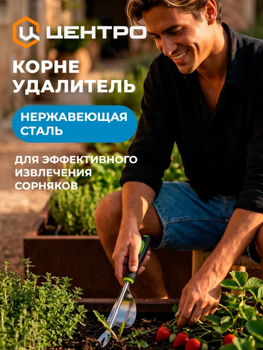 Центро Корнеудалитель сорняков с упором садовый 0456-4, черный, фото 4