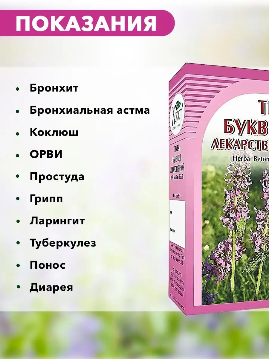 Буквица лекарственная, травяной сбор 50 гр. ХОРСТ 13038140 купить в  интернет-магазине Wildberries