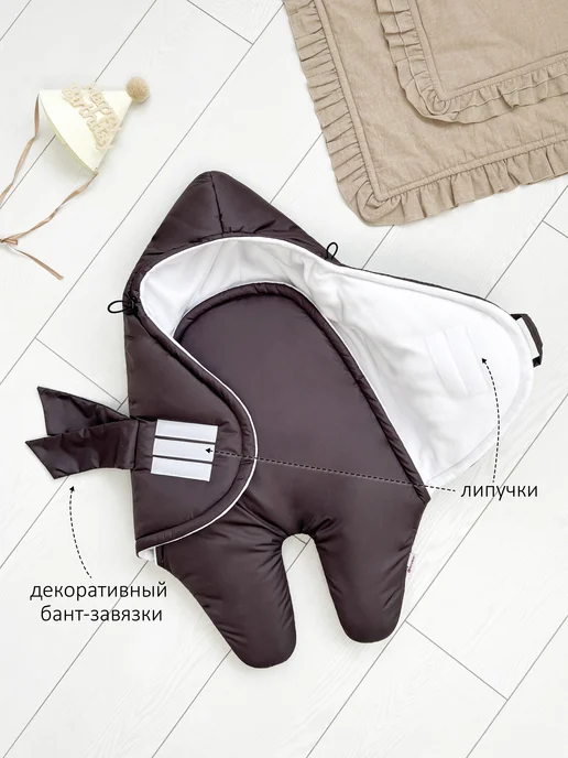CherryMom Конверт в коляску и автолюльку для новорожденных, коричневый, фото 7