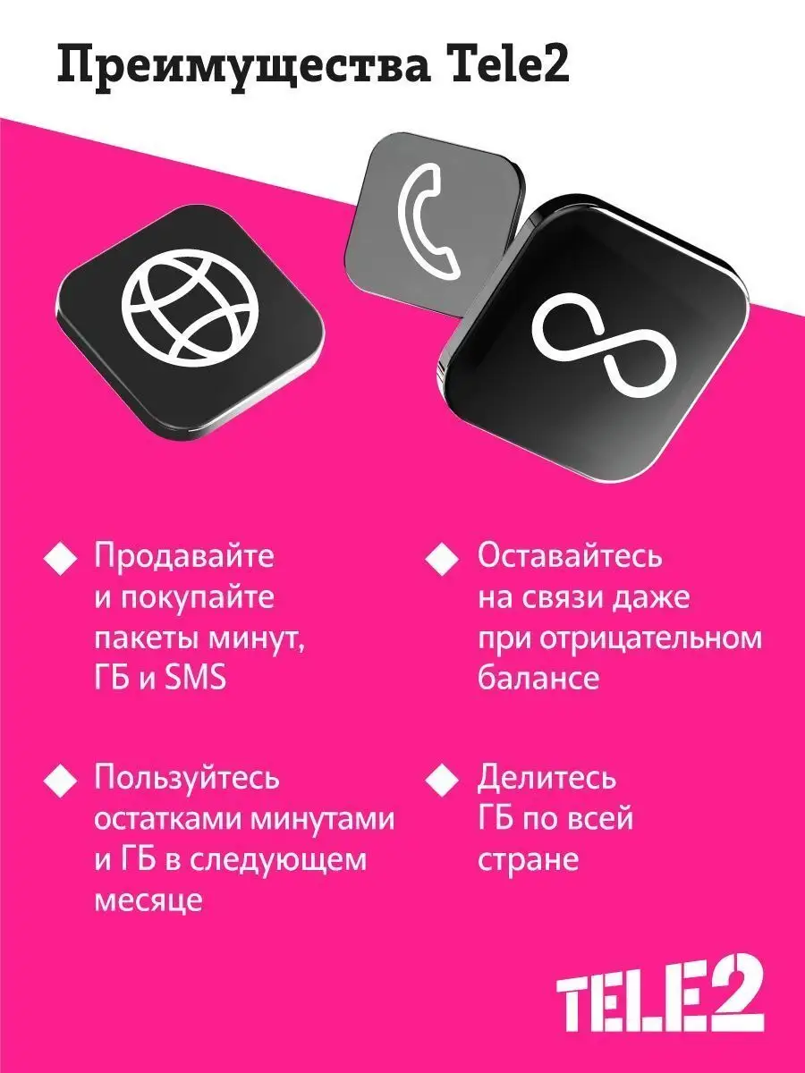 SIM-карта Tele2 Мой онлайн Республика Татарстан Баланс 300 р Tele2 13072051  купить в интернет-магазине Wildberries