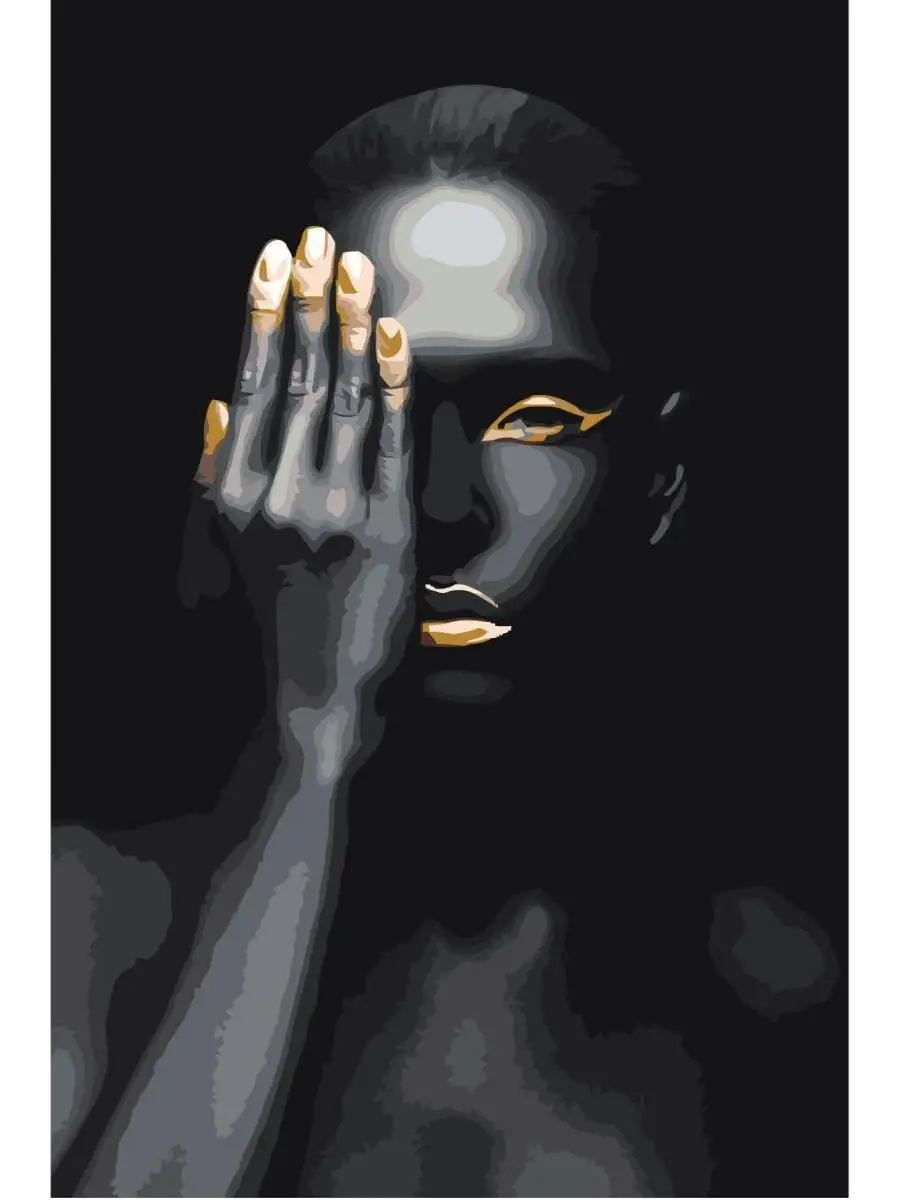 Африканка золото на черном Девушка 40х60 Живопись по номерам 13084954  купить за 652 ₽ в интернет-магазине Wildberries