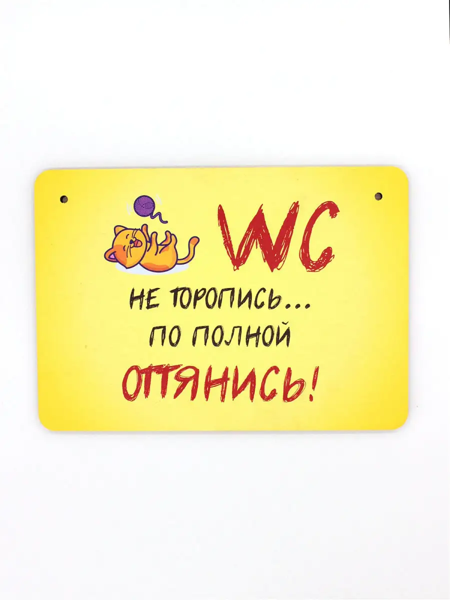 Табличка декоративная "WC Не торопись... по полной оттянись"