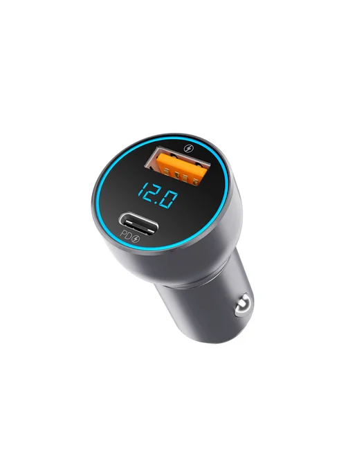 DEPPA Автомобильная зарядка USB-C + USB A, PD, QC, 36 Вт, дисплей, 36 Вт