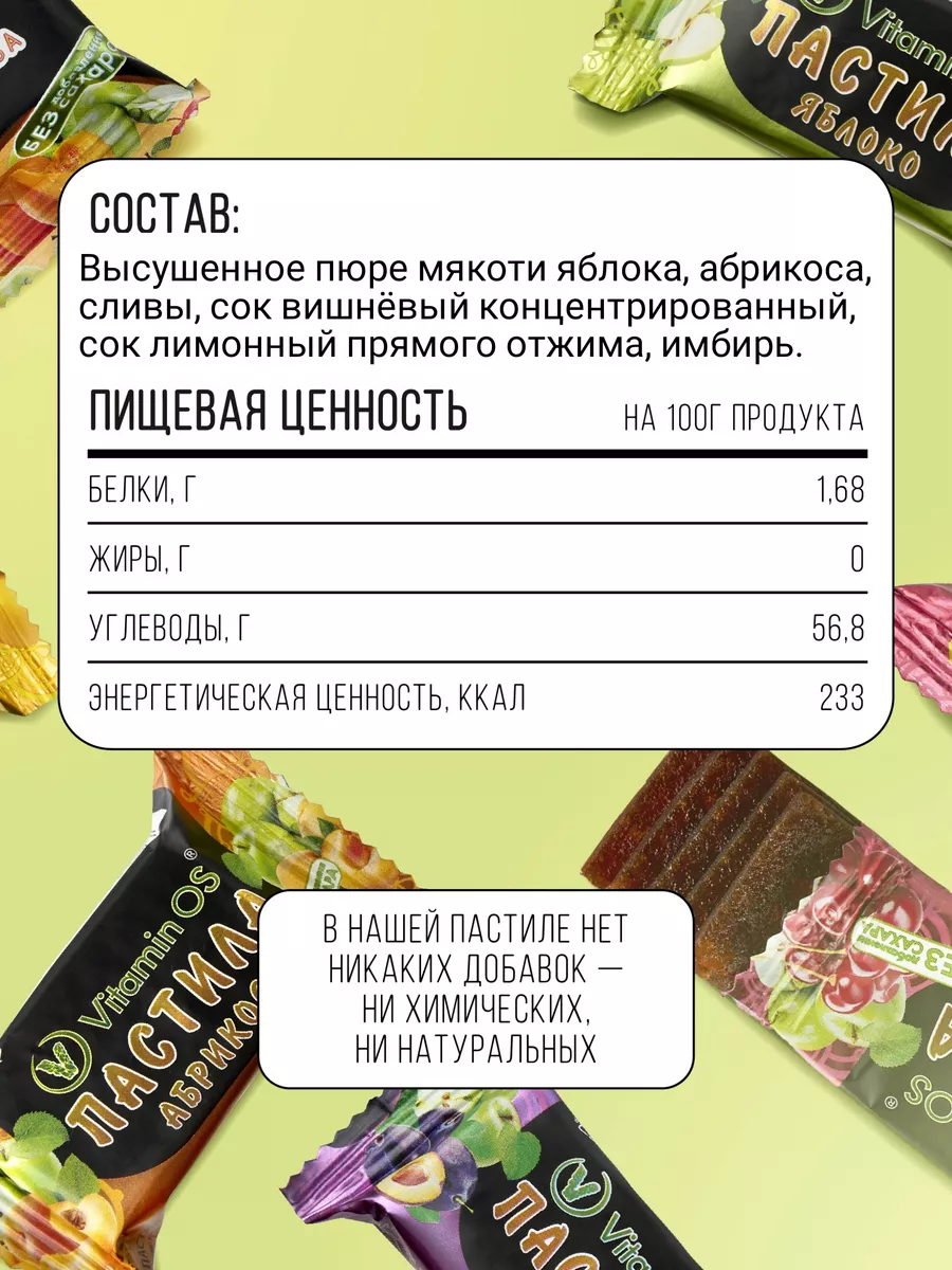 Пастила без сахара ассорти 1,5 кг VitaminOS 13148604 купить за 798 ₽ в  интернет-магазине Wildberries