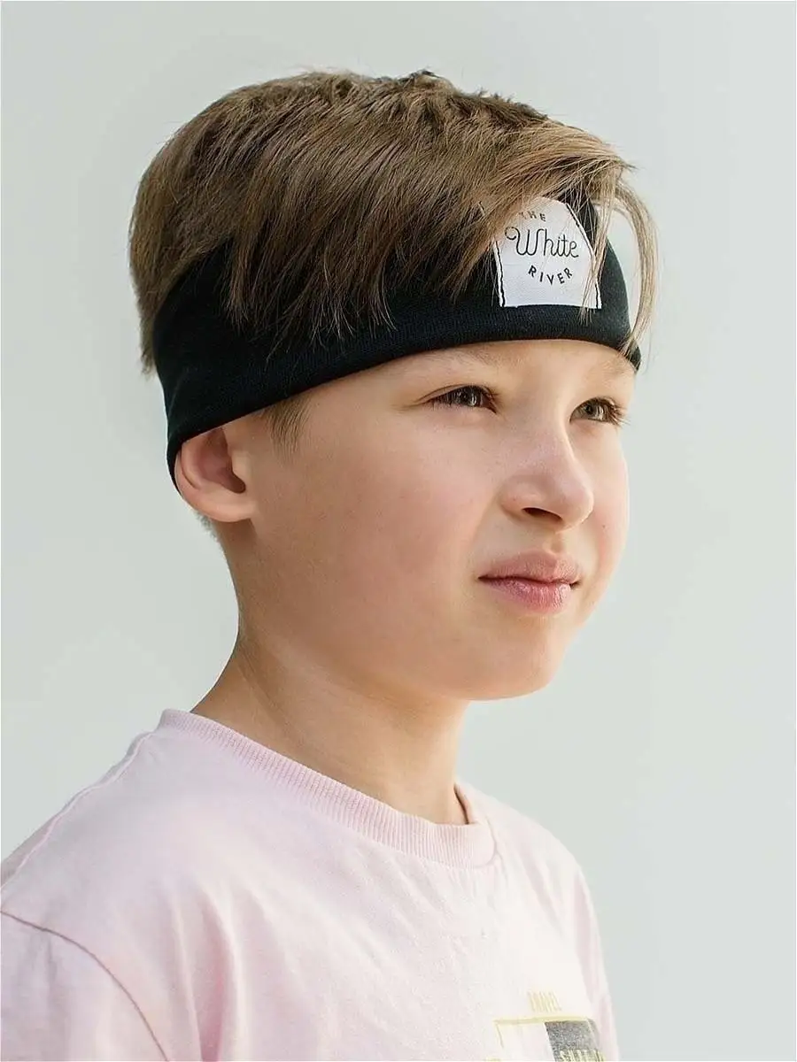 Детская трикотажная повязка-ободок на голову для девочки