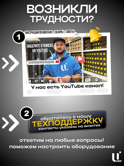 Ucam Видеорегистратор гибридный 8 каналов AHD 5 Mpix + IP 2 Mpix, черный, фото 8