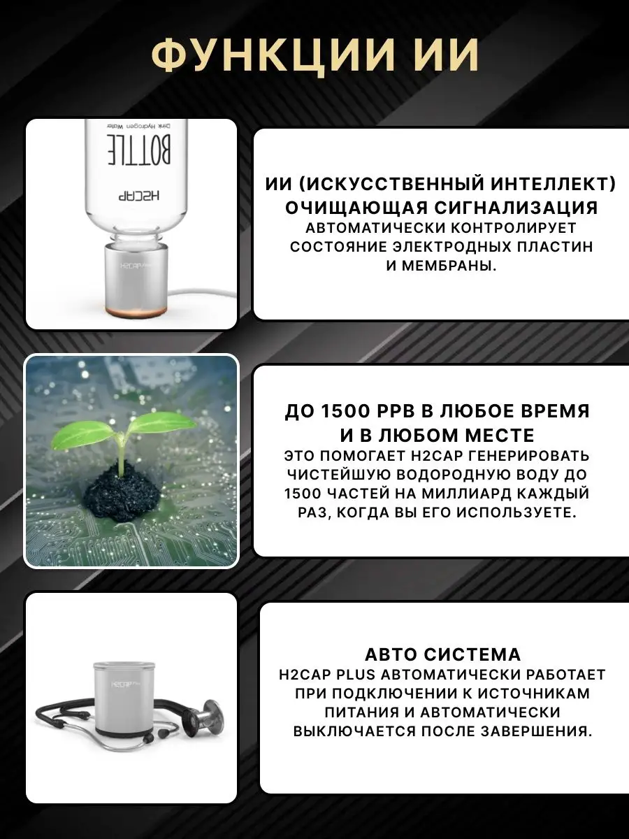 Генератор водородной воды H2 H2CAP 13181205 купить в интернет-магазине  Wildberries