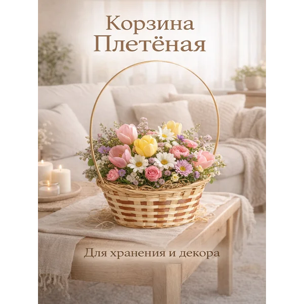 Корзина Ладья 24х17х8 см, бамбук