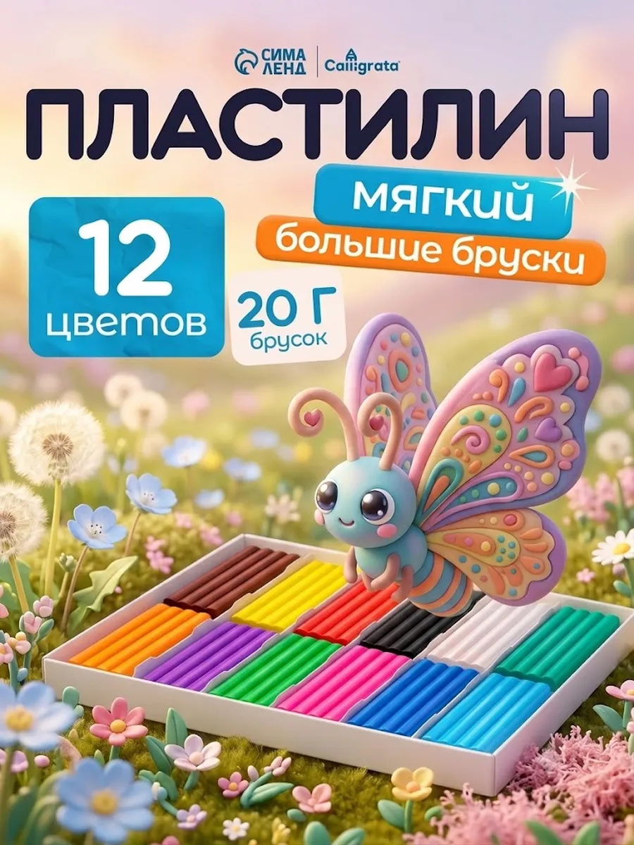 Пластилин 12 цветов
