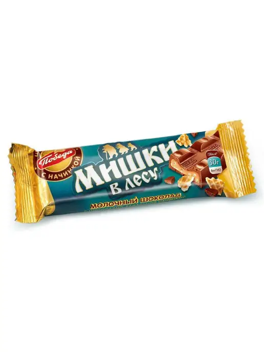 Победа Вкуса Шоколадный батончик "Мишки в лесу", 30 г. 16 шт, 30 г, 16 шт, фото 3