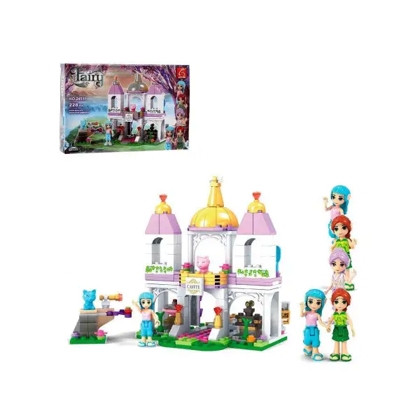 Конструктор детский развивающий блочный "Чудесный дворец феи", 228 деталей