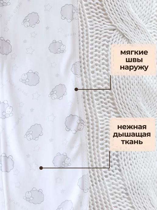 Пелёнкино Пеленка кокон для новорожденных на молнии 56р, белый, фото 2