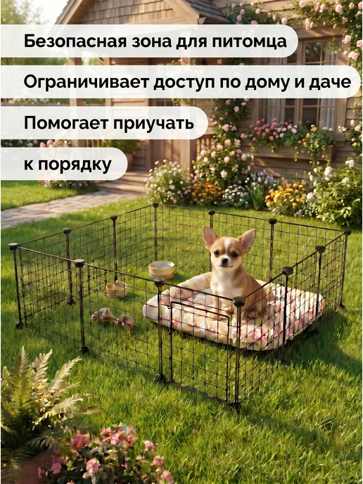 COSTWAY Вольер металлический для животных 12 секций, вариант, фото 3