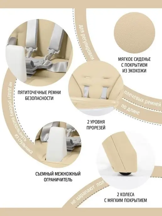 Nuovita Cтульчик для кормления 0+ шезлонг 2 в 1 Lembo, белый, фото 6