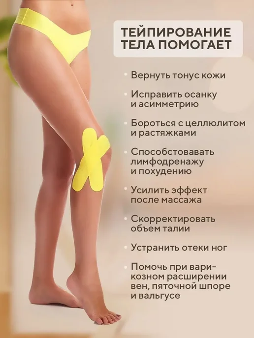 Кинезио тейп для лица и тела Тейпы, кинезиотейп для лица и тела, тейп кинезио пластырь, вариант, фото 5