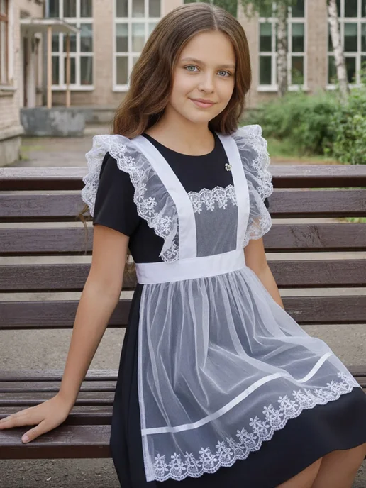 Beatricce Фартук школьный, белый, фото 2