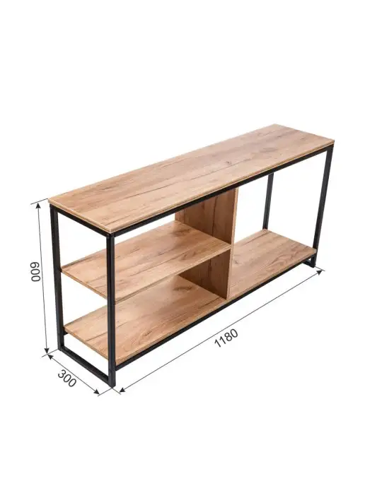 WOODSTEEL Тумба стеллаж под телевизор Лофт 60х118х30, металлическая, 60x118x30, фото 3