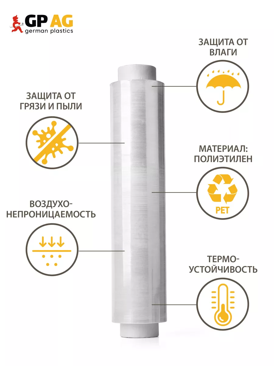 Пленка пищевая, стрейч, для обертывания и упаковки 300м German Plastics  13348918 купить за 203 ₽ в интернет-магазине Wildberries