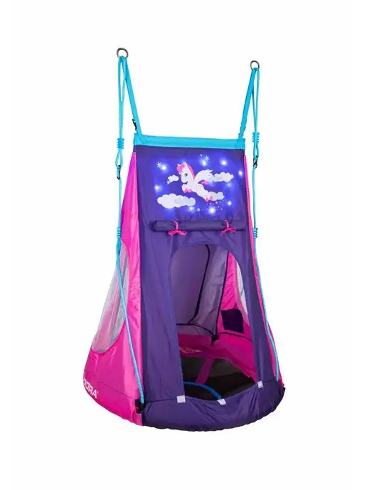 Hudora Качели-гнездо с уникальной диодной подсветкой Pony 90 см, синий, фото 2