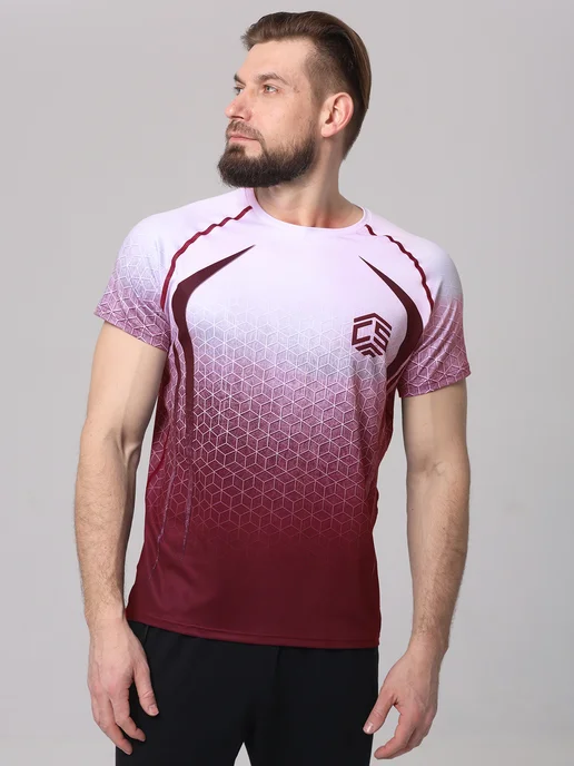 CROSS sport Спортивная футболка для кроссфита, бега, тренировок, красный, фото 3