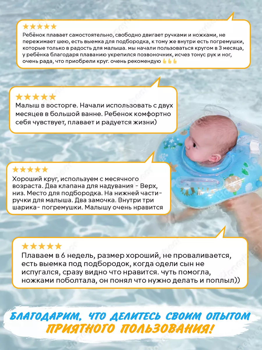 Круг на шею для купания HoneyBear 13359772 купить за 411 ₽ в  интернет-магазине Wildberries