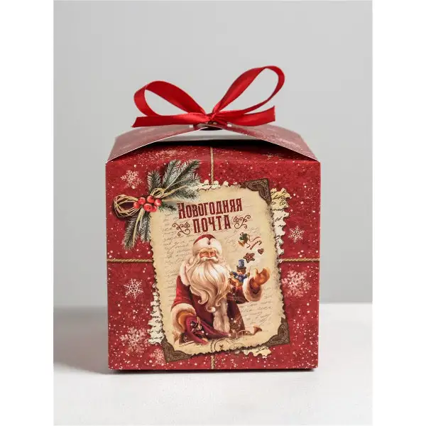 Подарочная новогодняя коробка для подарка, куб, складная